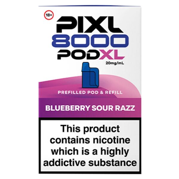 Pixl 8000 Pod XL Blueberry Sour Razz Prefilled Pod & Refill 20mg/ml