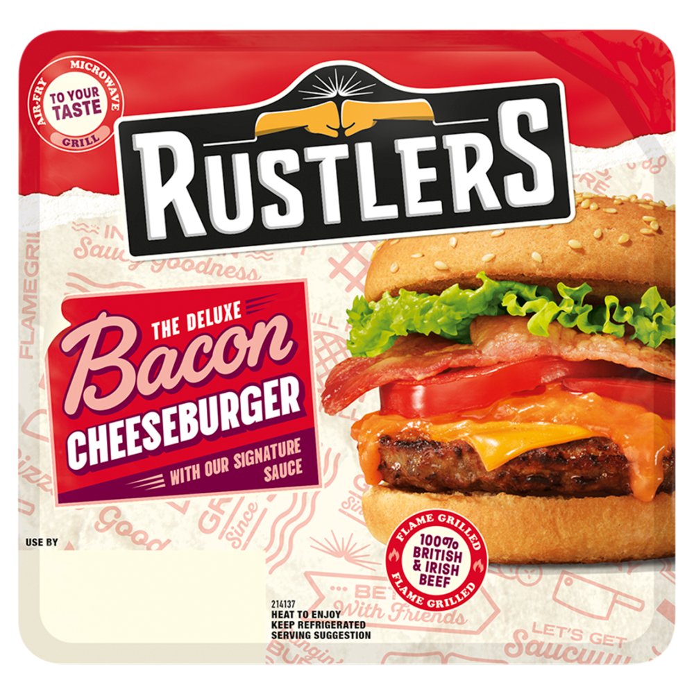 Rustlers The Deluxe Bacon Cheeseburger with Our Signature Sauce 191g