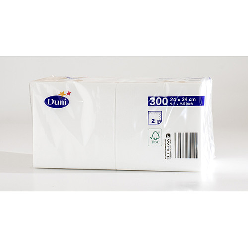 Duni Napkin White 2ply 24cm