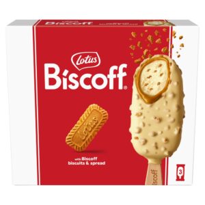 Biscoff White Chocolate Ice Cream Sticks 3x90ml
