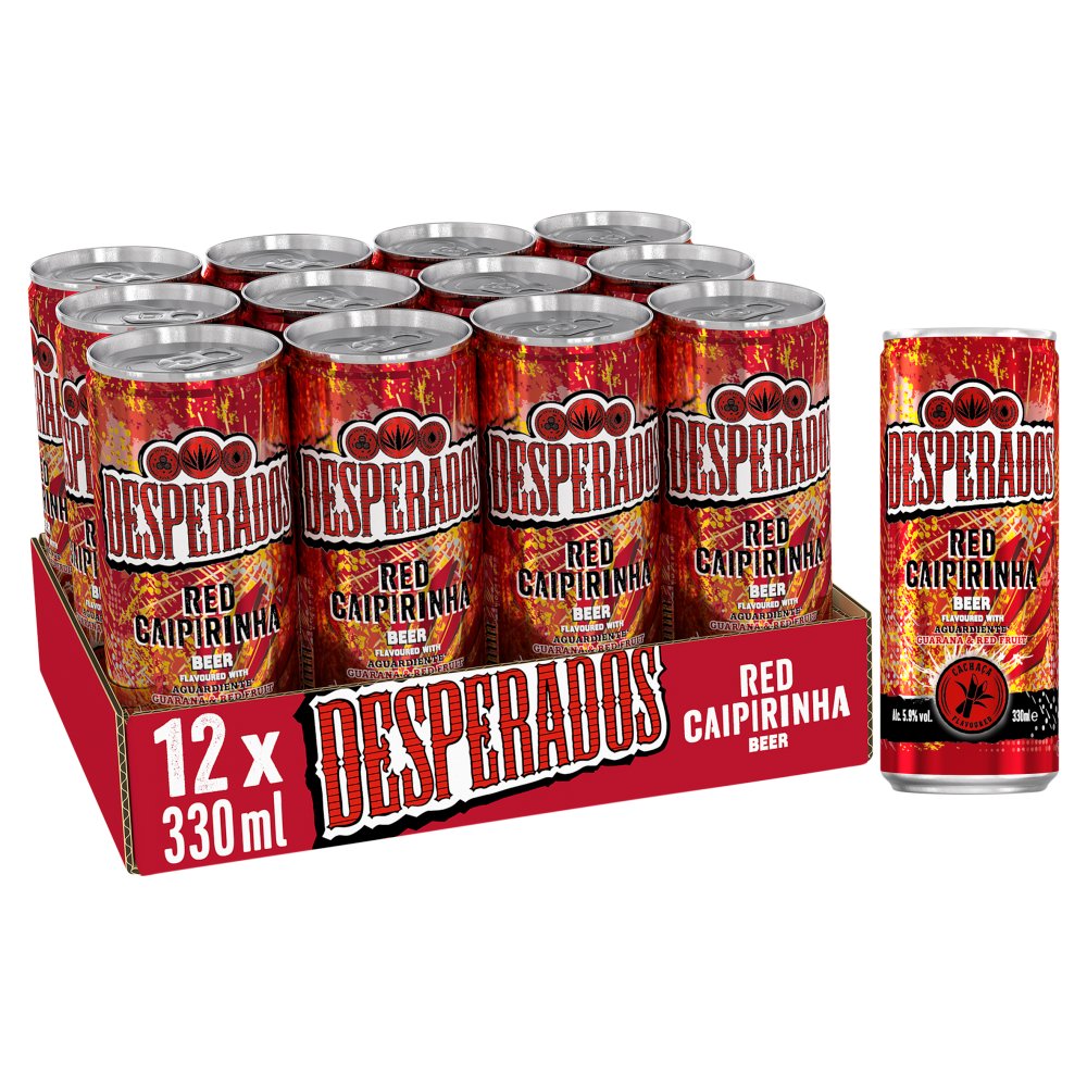 Desperados Red Caipirinha Guarana & Red Fruit Beer 5.9% ABV Can 330ml