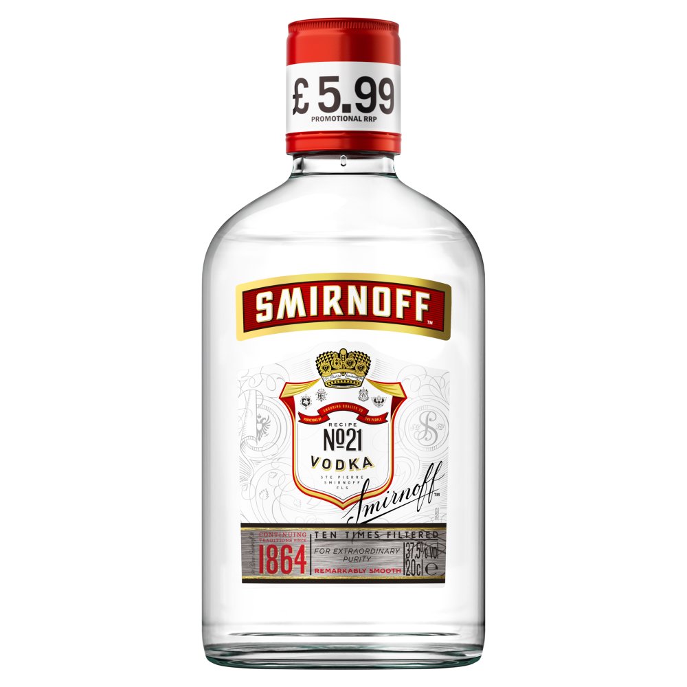 Smirnoff No.21 Vodka 20cl PMP £5.99 - Case
