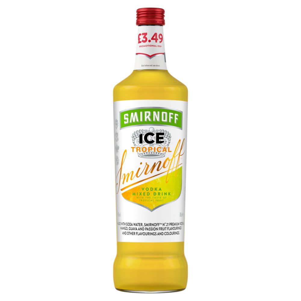 Smirnoff Ice Tropical 4% vol Ready To Drink Premix 70cl Bottle PMP £3.49