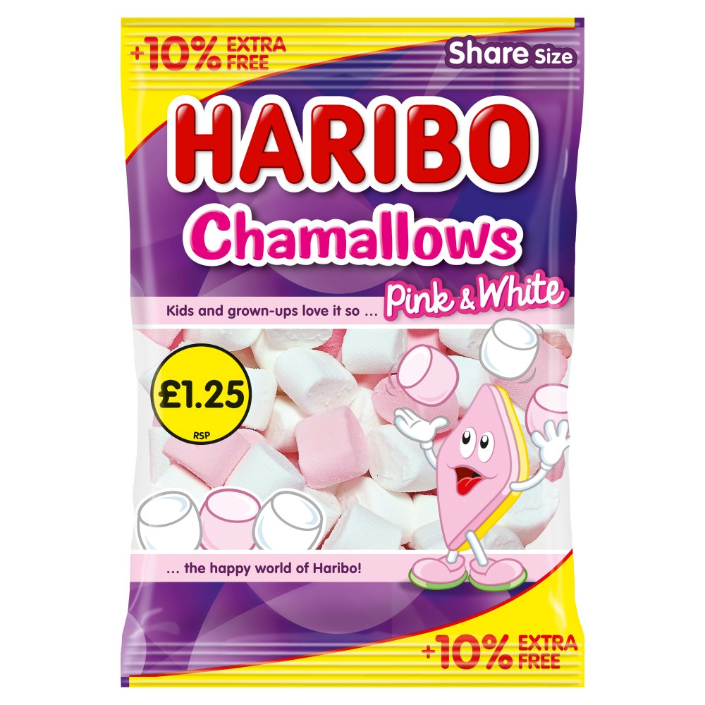 HARIBO Chamallows Pink & White Marshmallows Sharing Bag 154g