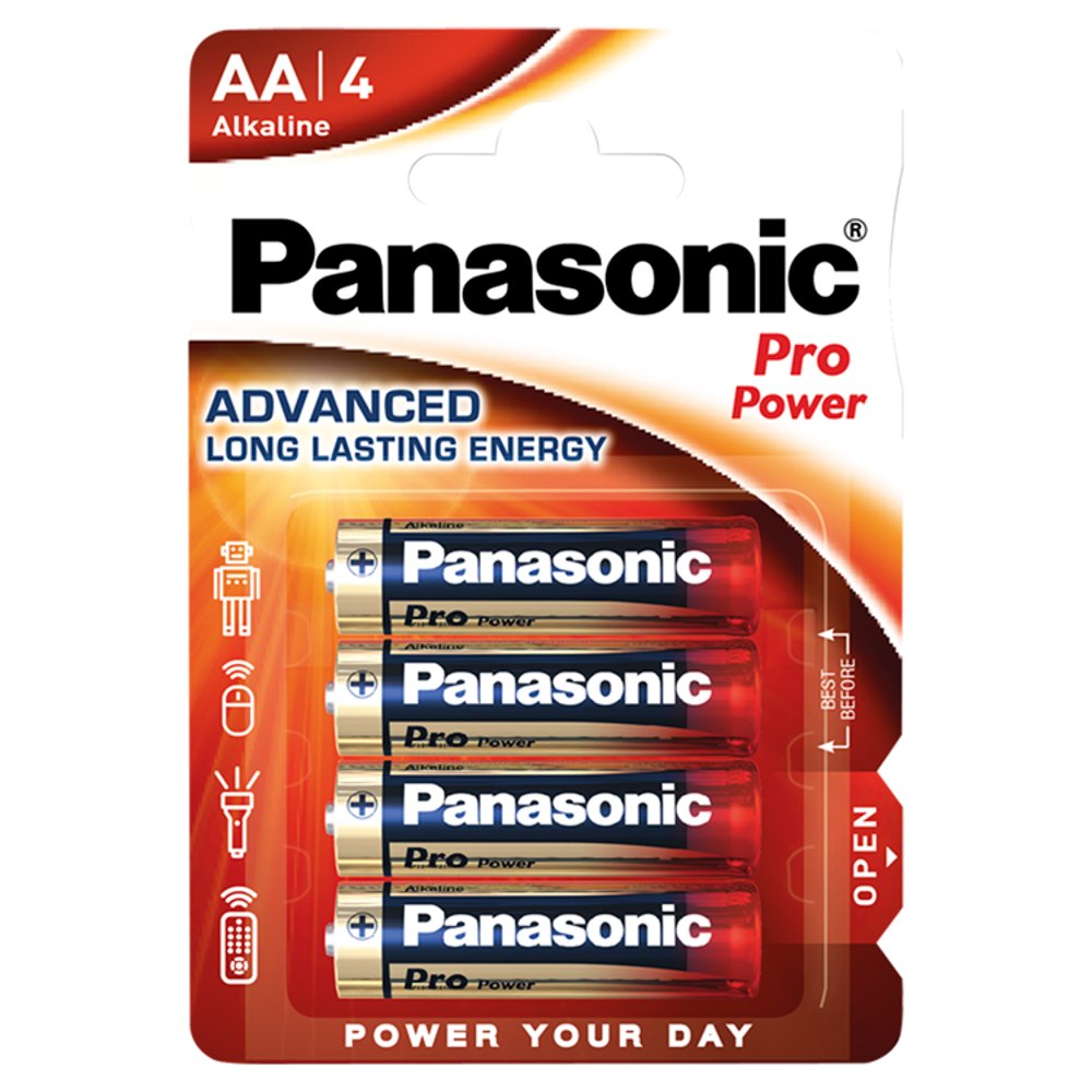 Panasonic Pro Power AA Batteries Alkaline 4 Pack