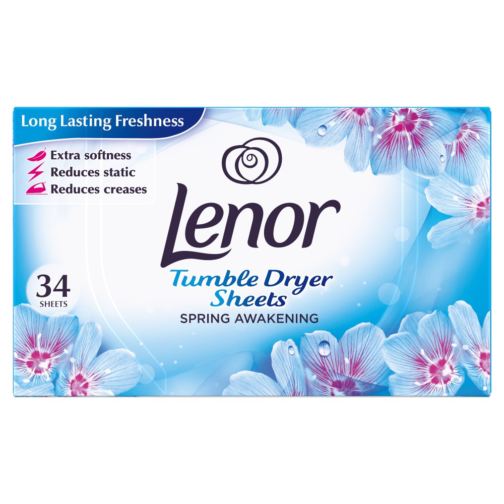Lenor Fabric Tumble Dryer Sheets Spring Awakening, 34 Sheets