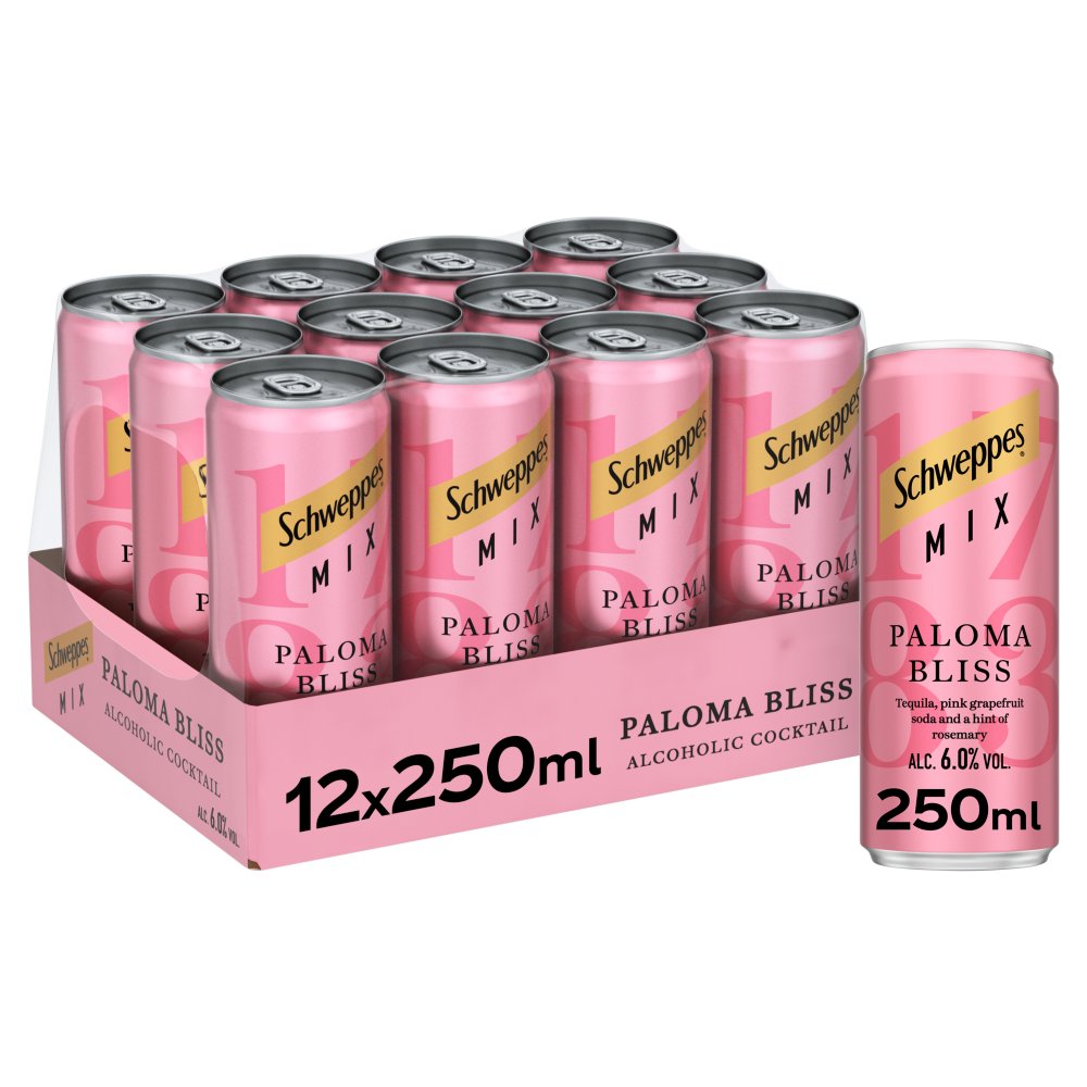 Schweppes Mix Paloma Bliss 12 x 250ml Cocktail Cans