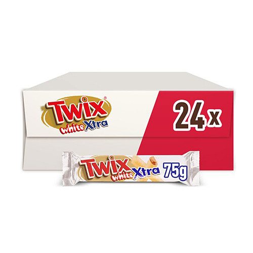 Twix Xtra White Chocolate Biscuit Twin Bars 75g