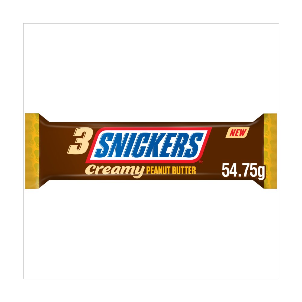 Snickers Creamy Peanut Butter & Milk Chocolate Snack Bar Trio 54.75g