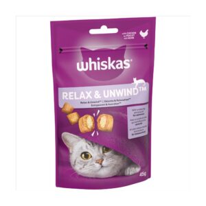 WHISKAS® Relax & Unwind Adult Cat Treats with Chicken 45g