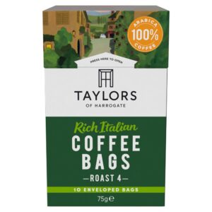 Taylors of Harrogate Rich Italian Ground Coffee Bags 10 Enveloped Bags 75g