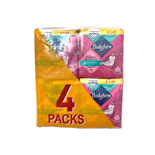 Bodyform Cour-V Ultra Long Sanitary Towels Wings 8 pack