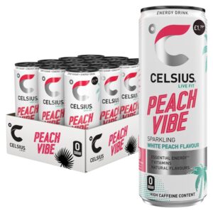 Celsius Peach Vibe Energy Drink 355ml PMP £1.79