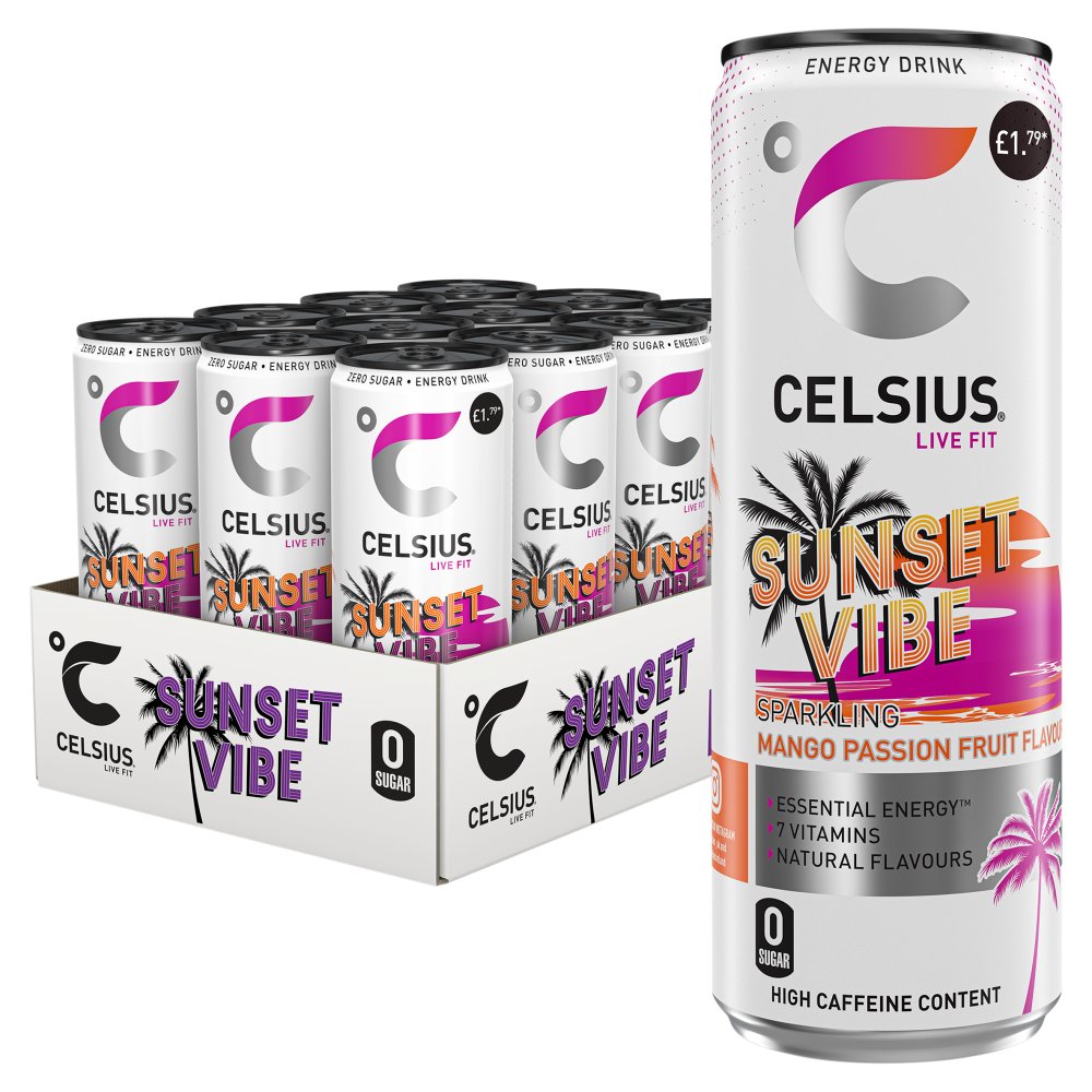 Celsius Sunset Vibe Energy Drink 355ml PMP £1.79