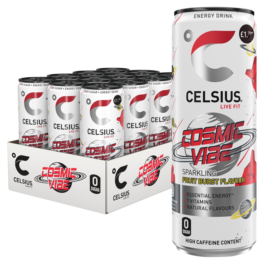 Celsius Cosmic Vibe Energy Drink 355ml PMP £1.79