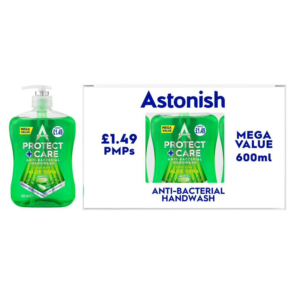Astonish PMP Anti-Bacterial Handwash Aloe Vera 6 x 600ml