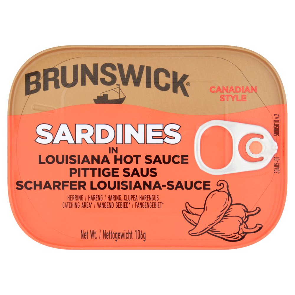 Brunswick Canadian Style Sardines in Louisiana Hot Sauce 106g