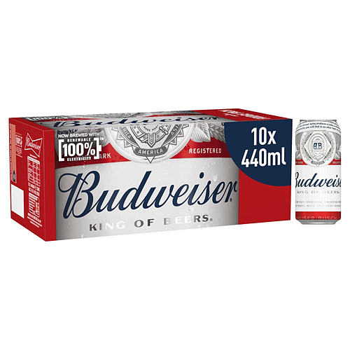 Budweiser Beer Cans 10 X 440ml
