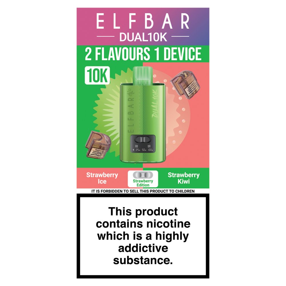 Elfbar Dual 10K 2 Flavours 1 Device Strawberry Edition