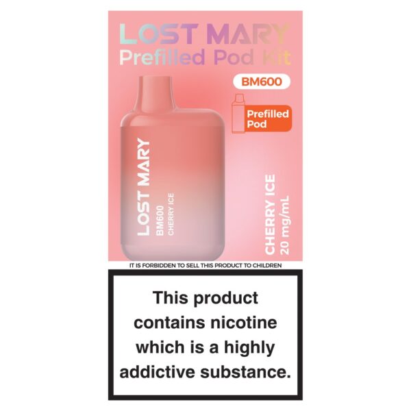 Lost Mary BM600 Cherry Ice Prefilled Pod Kit 20mg/ml