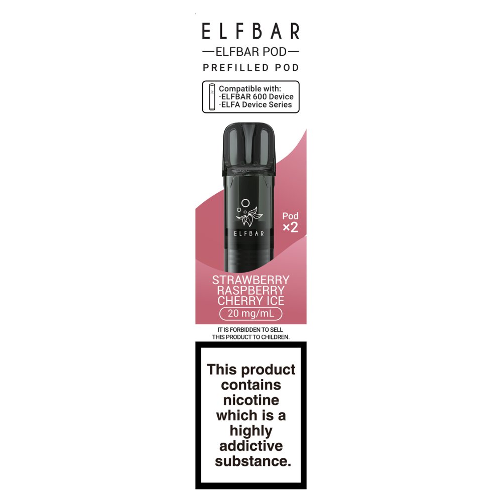 Elfbar Strawberry Raspberry Cherry Ice 2 Prefilled Pod