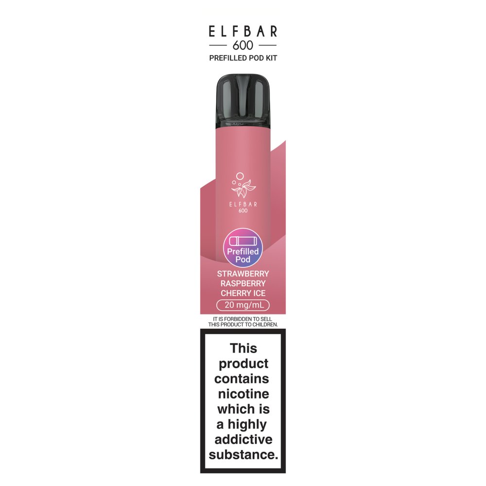 Elfbar 600 Strawberry Raspberry Cherry Ice Prefilled Pod Kit
