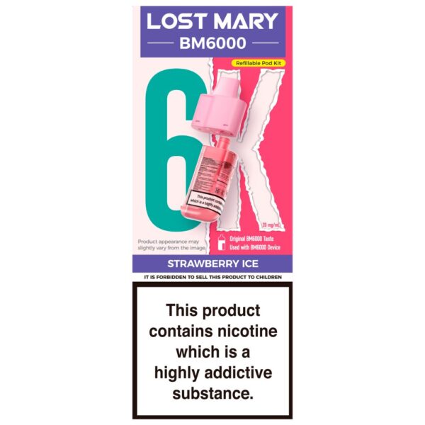 Lost Mary BM6000 Strawberry Ice Refillable Pod Kit 20mg/ml