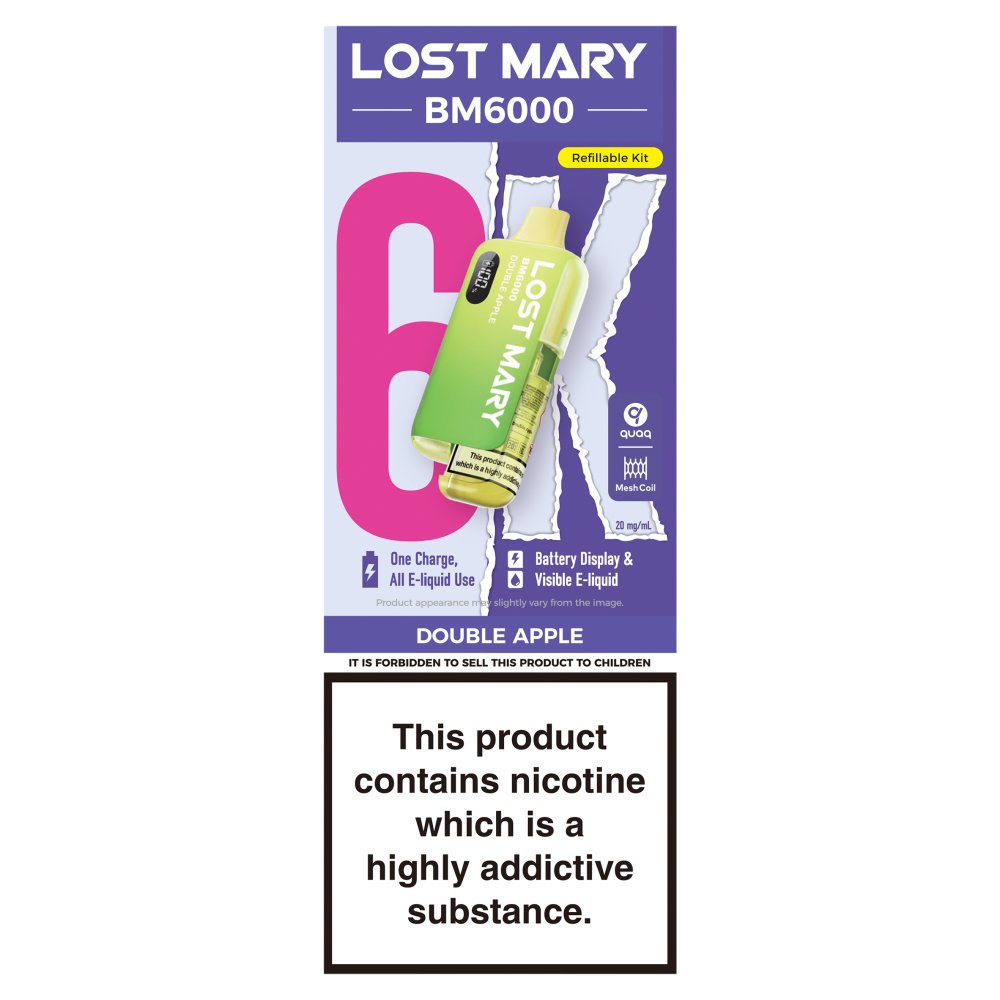 Lost Mary BM6000 Double Apple Refillable Kit 20mg/ml
