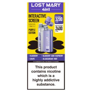 Lost Mary 4in1 Interactive Screen Purple Edition Prefilled Pod Kit