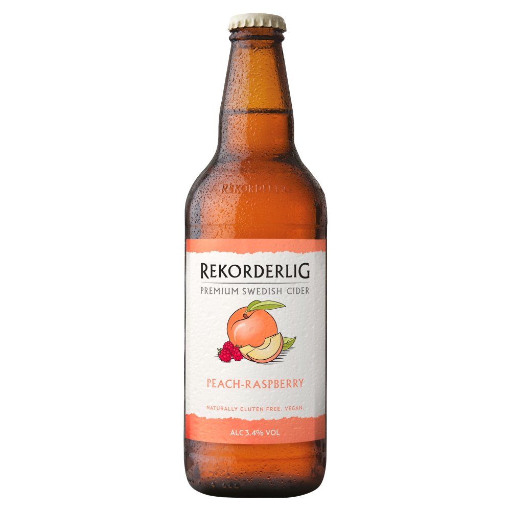 Rekorderlig Peach-Raspberry Premium Fruit Cider Bottle 500ml