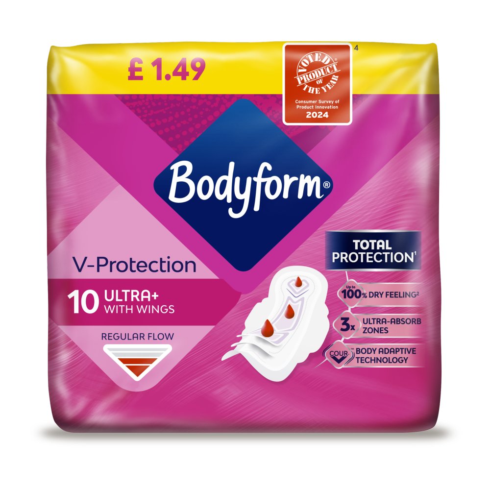 Bodyform Cour-V Ultra Normal Sanitary Towels Wings 10 pack