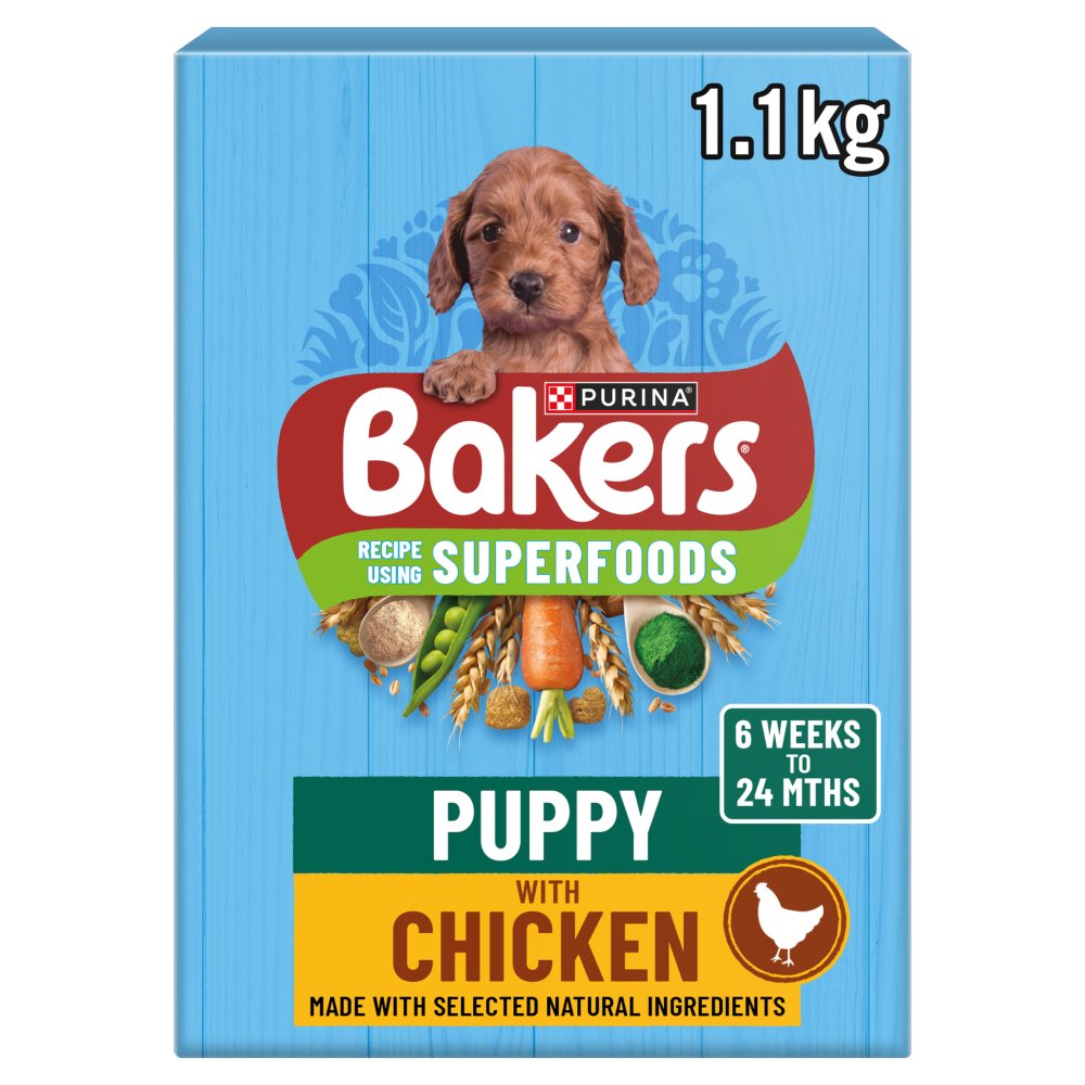 BAKERS Superfoods Puppy Chicken with Vegetables Dry Dog Food 1.1kg
