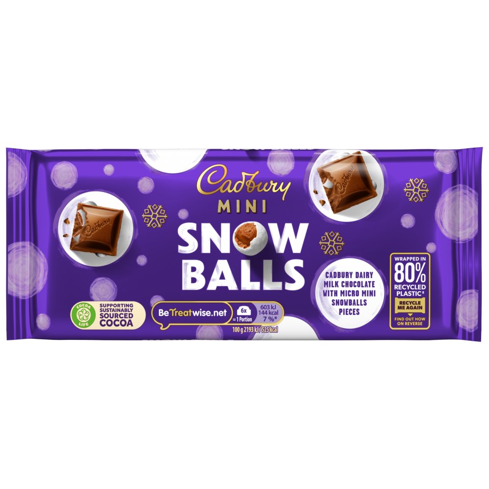 Cadbury Mini Snow Balls Chocolate Bar 110 g