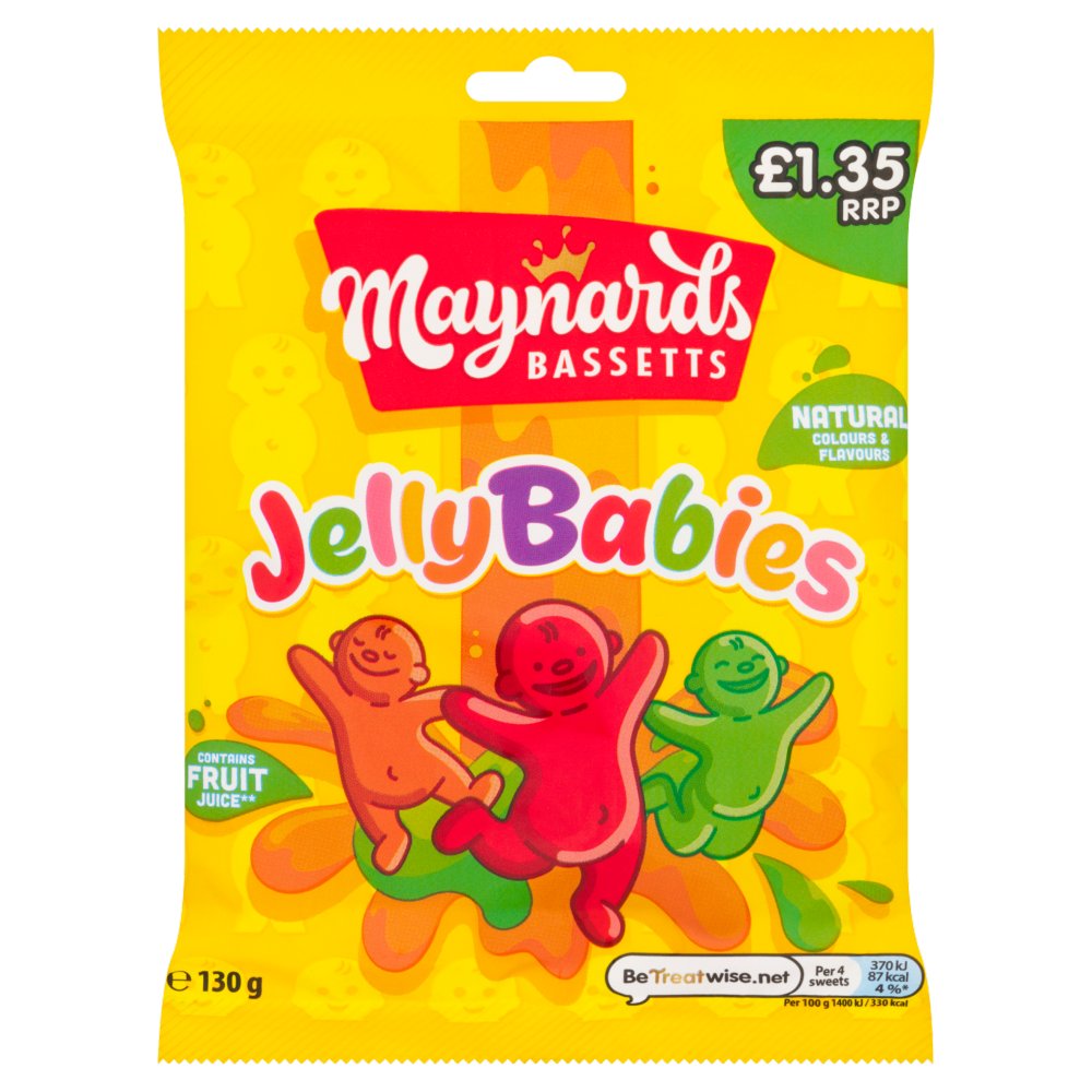 Maynards Bassetts Jelly Babies Sweets Bag £1.35 PMP 130g