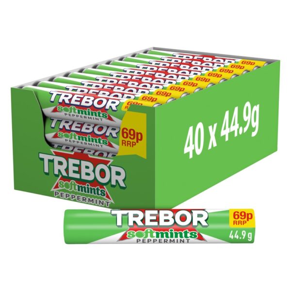 Trebor Softmints Peppermint Mints Roll 69p PMP 44.9g