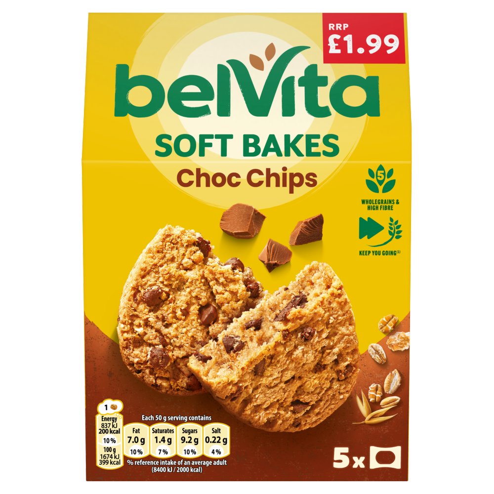 Belvita Breakfast Biscuits Soft Bakes Choc Chips £1.99 PMP 250g