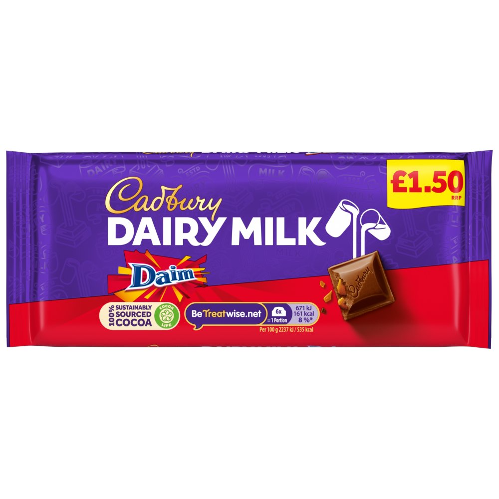 Cadbury Dairy Milk Daim Chocolate Bar £1.50 PMP 120g