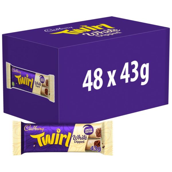 Cadbury Twirl White Dipped Chocolate Bar 43g