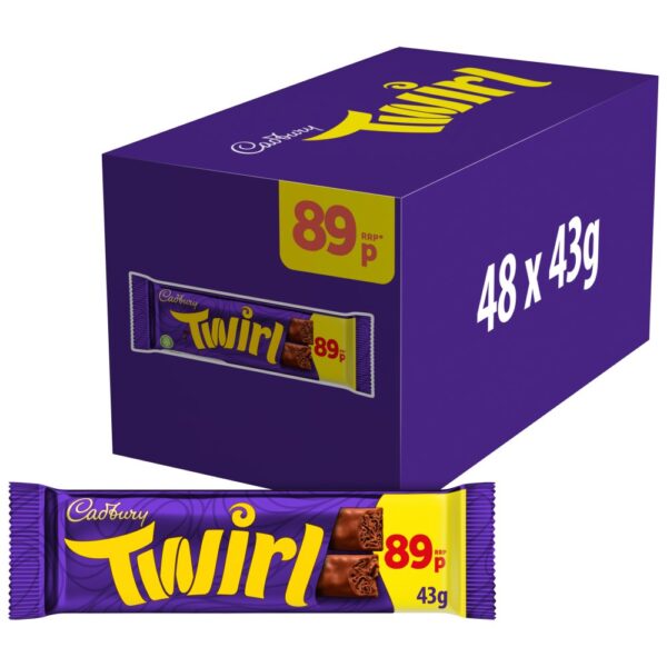 Cadbury Twirl Chocolate Bar 89p PMP 43g