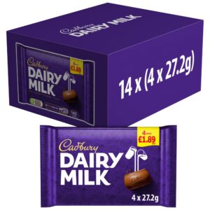 Cadbury Dairy Milk Chocolate Bar 4 Pack Multipack £1.89 PMP 108.8g