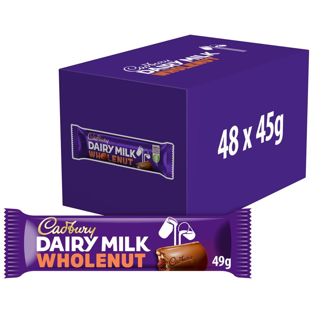 Cadbury Dairy Milk Wholenut Chocolate Bar 45 g