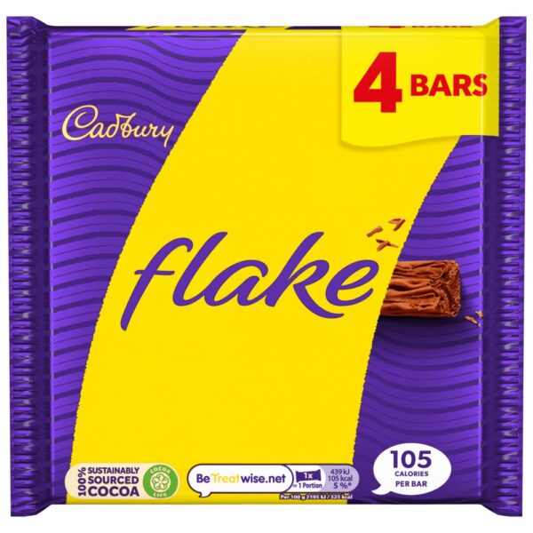 Cadbury Flake Chocolate Bar 4 Pack Multipack 80g (4 x 20g)