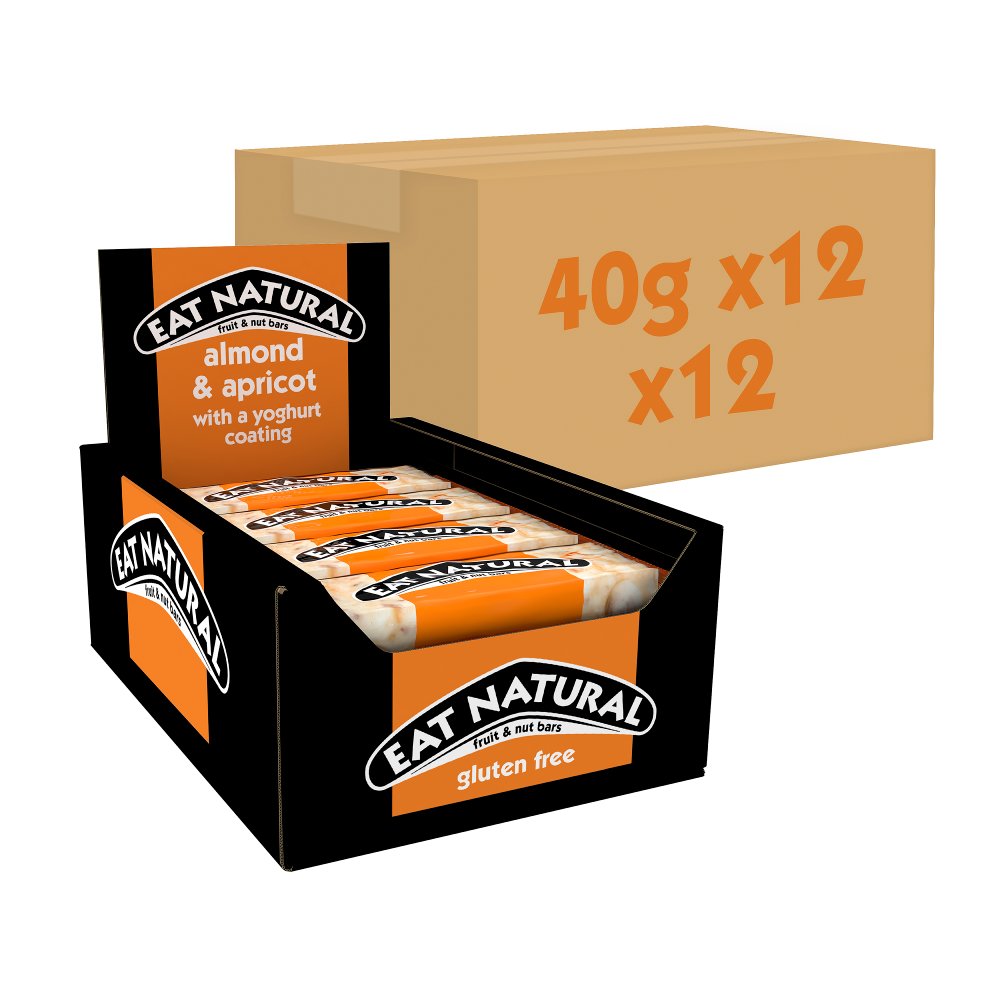 Eat Natural Almond & Apricot with a Yoghurt Coating Fruit & Nut Bars 40g