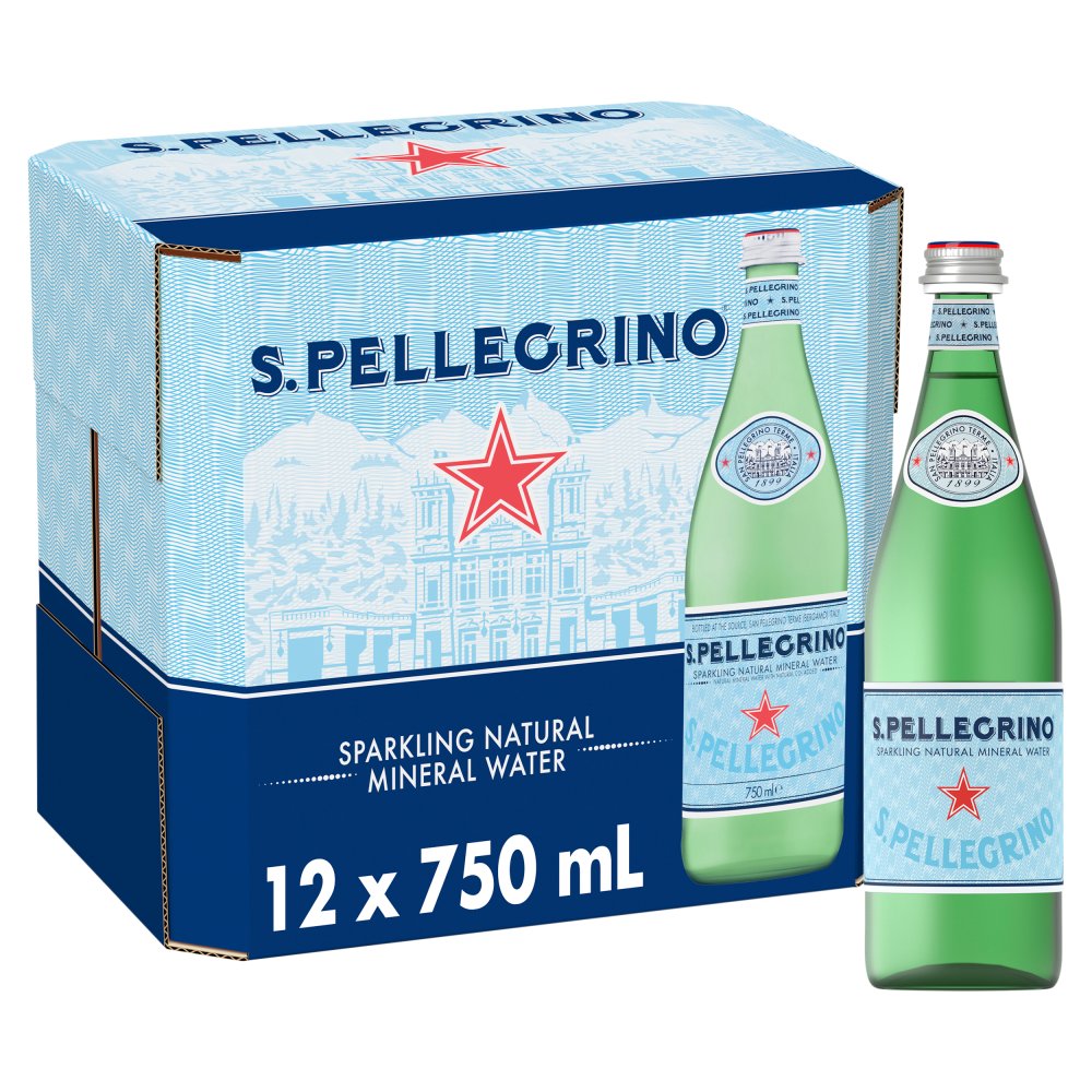 San Pellegrino Sparkling Natural Mineral Water Glass 12x750ml