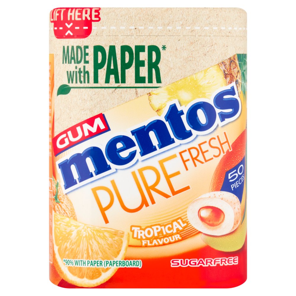 Mentos Gum Pure Fresh Tropical 50 Pieces 100g