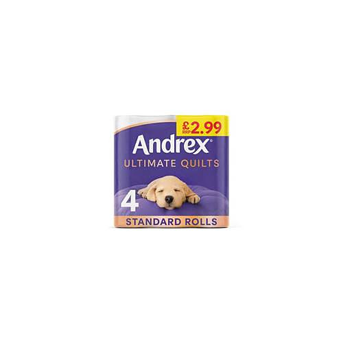Andrex Ultimate Quilts Toilet Tissue 4 Rolls £2.99 PMP