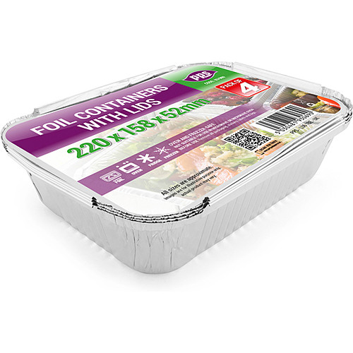 Pps Foil Cont & Lids 22cm 4s