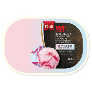 Farmer Jack's Bubblegum & Candyfloss Flavours Soft Scoop Ice Cream 900ml