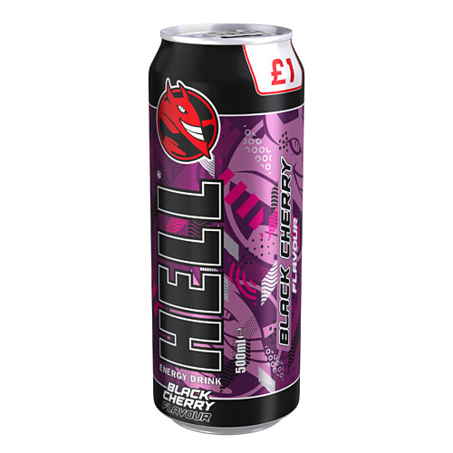 Hell Energy Drink Black Cherry £1 1X12X500ml