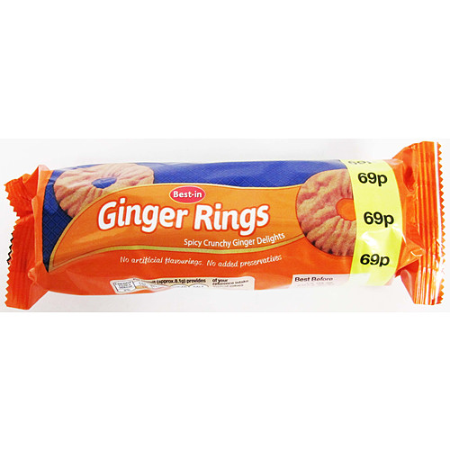 Bestin Ginger Rings 150g PM 69p